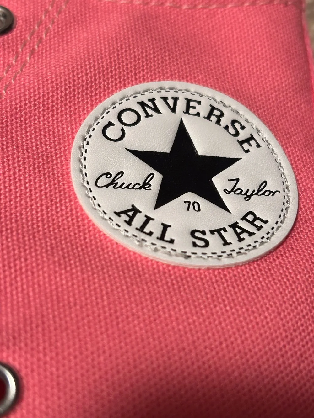 Women’s Converse High Top Barbie Sneakers in Bright Pink and White - Picture 6 of 8